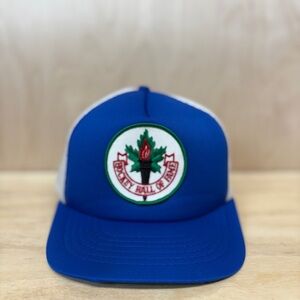 Hockey Hall of Fame Blue Trucker Hat with Embroidered Patch